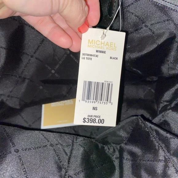 Michael Kors Winnie Quilted Nylon Black Large Tote 35TOUW4T3C - Picture 6 of 12